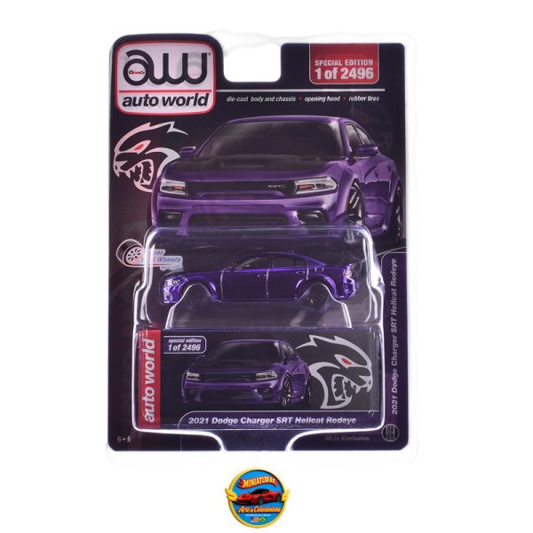 Auto World 1:64 2021 Dodge Charger SRT Hellcat Chrome Purple