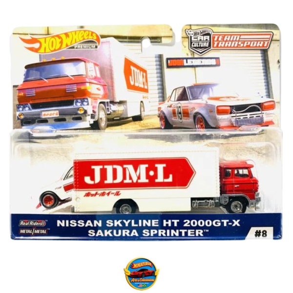 Hot Wheels 2019 Team Transport Case C – Nissan Skyline 2000GT-X JDM-L HT &amp; Sakura Sprinter #8