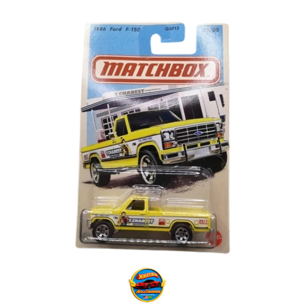 Matchbox – 1986 Ford F-150 Pickup Yellow American Exclusive Sealed Long Card (3/5)
