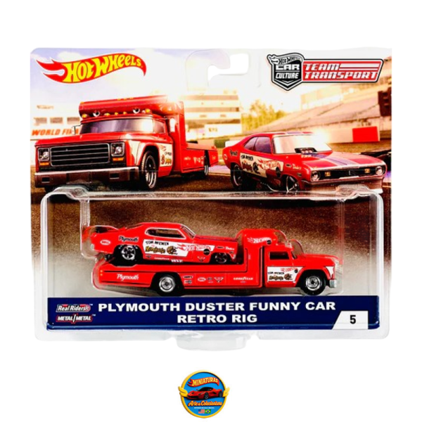 Hot Wheels 2018 Team Transport – Plymouth Duster Funny Car &amp; Retro Rig #5
