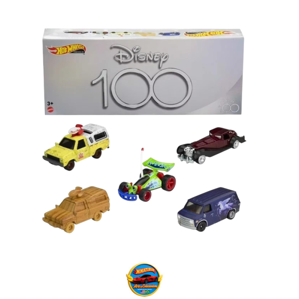 Hot Wheels Disney 100 Anos Premium – Conjunto com 5 Carros Selados