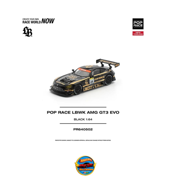 POP RACE LBWK AMG GT3 EVO Liberty Walk 1:64 – Black