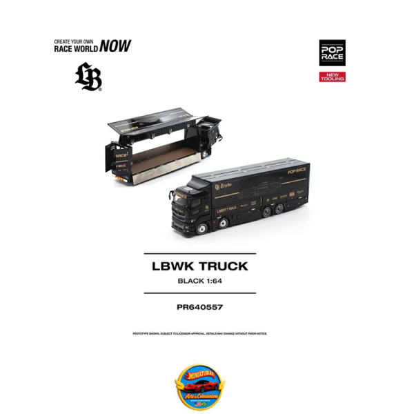 POP RACE LBWK Truck Liberty Walk 1:64 – Black