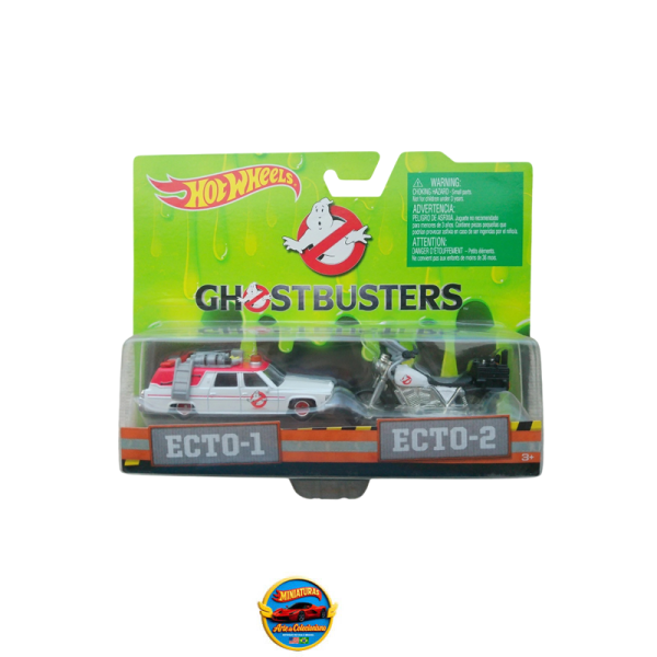 Hot Wheels 2-Pack Ghostbusters – Ecto-1 &amp; Ecto-2 Motorcycle and Hearse