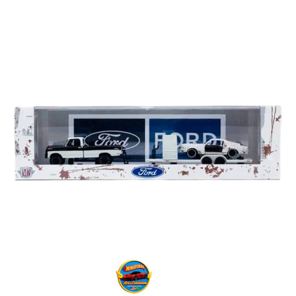 M2 Machines Auto-Haulers – 1972 Ford F-250 Ranger 4x4 Truck &amp; 1969 Ford Mustang GT 390