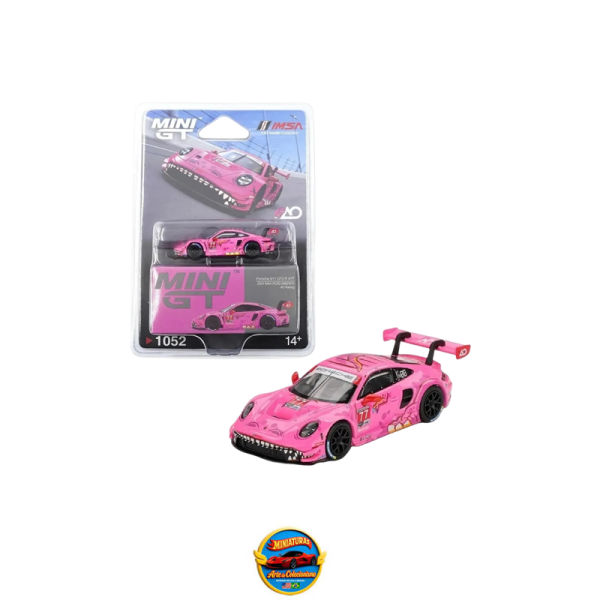 Mini GT #1052 Porsche 911 GT3 R #77 AO Racing "Roxy" – 2024 IMSA